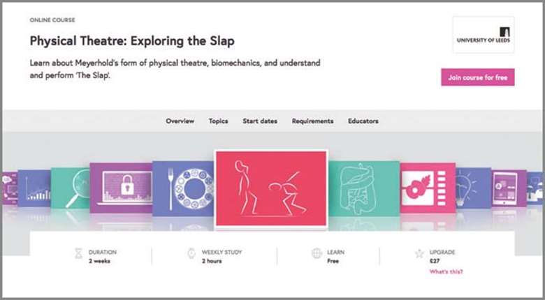  The futurelearn homepage for this course