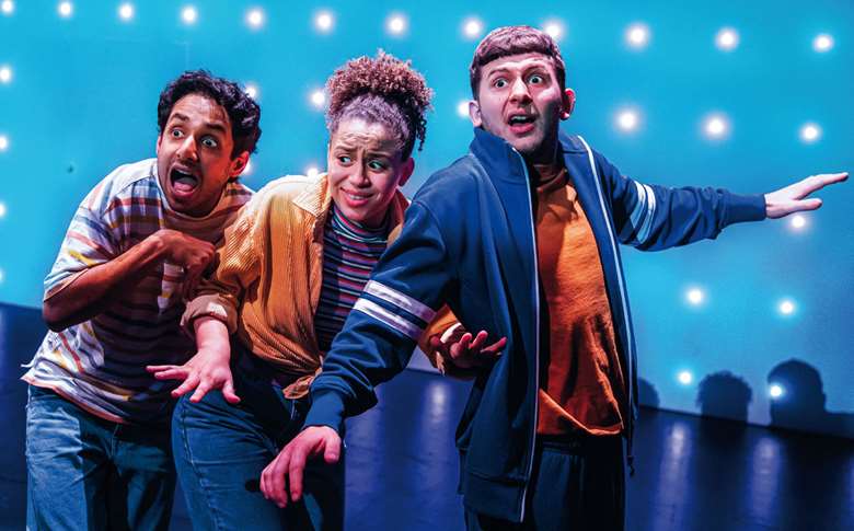  
Akshay Sharan, Emily Burnett and James Russell-Morley starring in The Bee in Me at the Unicorn Theatre