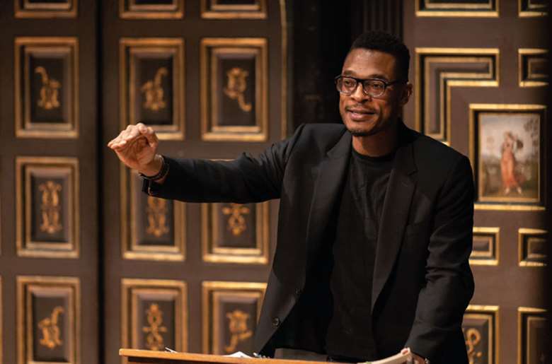  Award-winning US poet Terrance Hayes gives a reading at the Sam Wanamaker Playhouse, where he formally kicked off the Shakespeare and Race Festival, October 2022