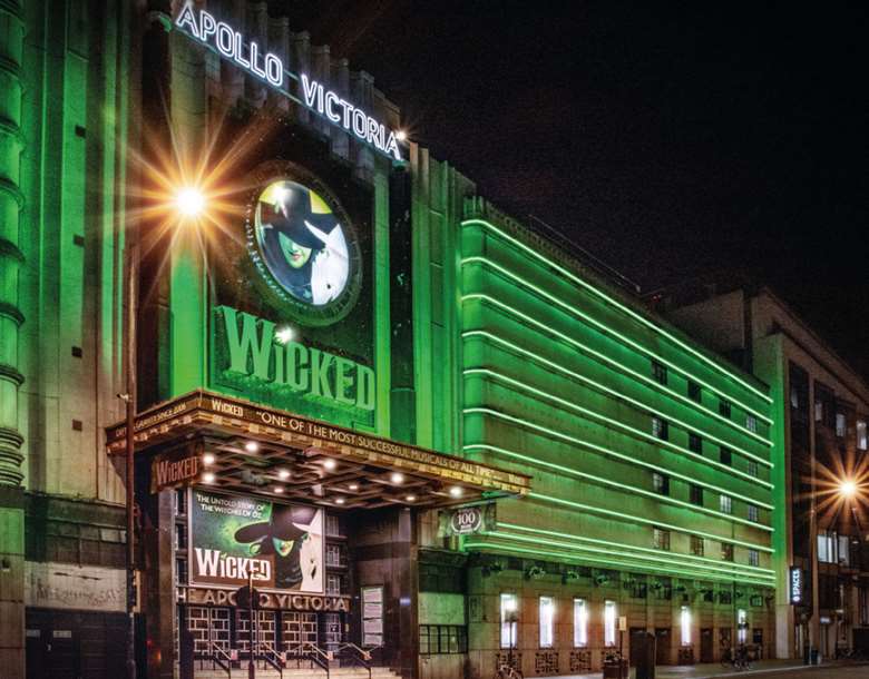  
Wicked is being performed at the Apollo Victoria Theatre, London